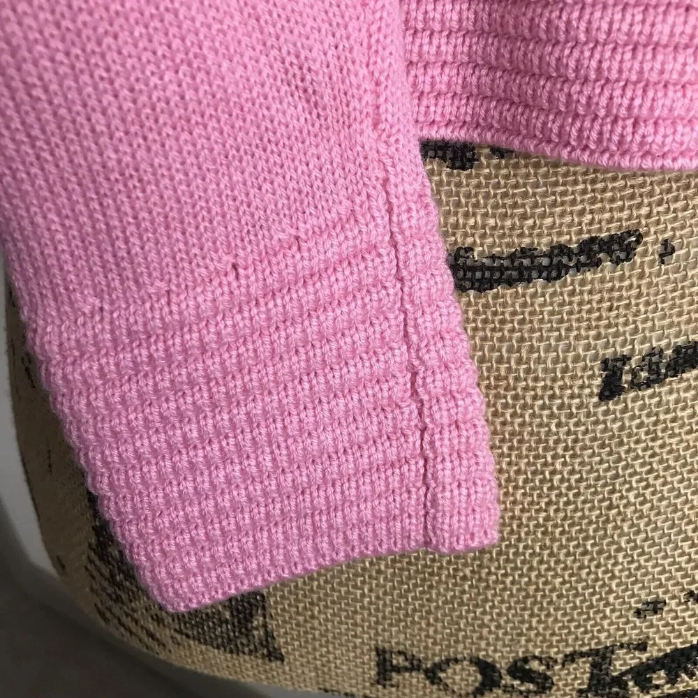 Top Shop Nordstrom Crop Sweater Size 4 Pink Acrylic Cashmere Long Sleeve NEW - Picture 5 of 7